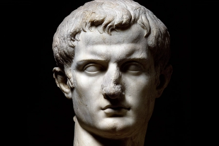 Image made with AI of Caligula marble statue