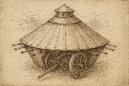 Sketch of armored vehicle made with AI