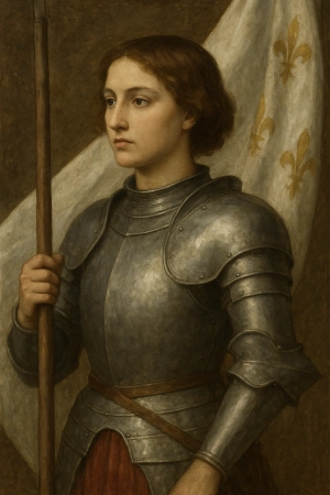 AI-generated portrait of Joan of Arc