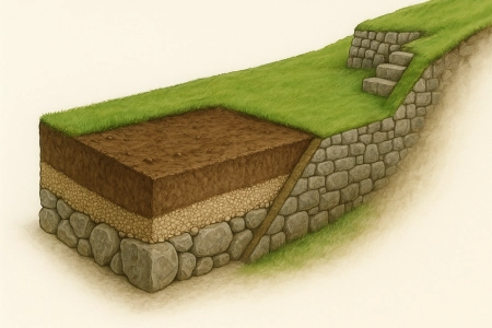 AI-generated illustration of Machu Picchu terrace layers