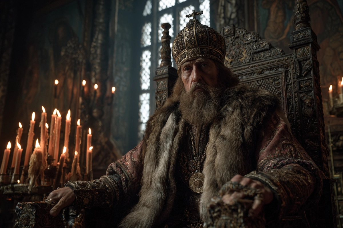 Ivan the Terrible seated on a throne