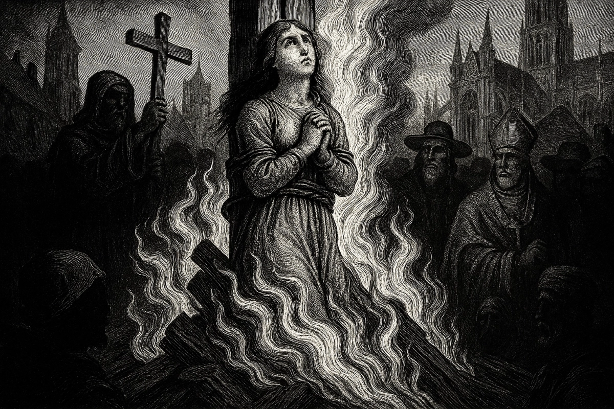 Joan of Arc burned at the stake